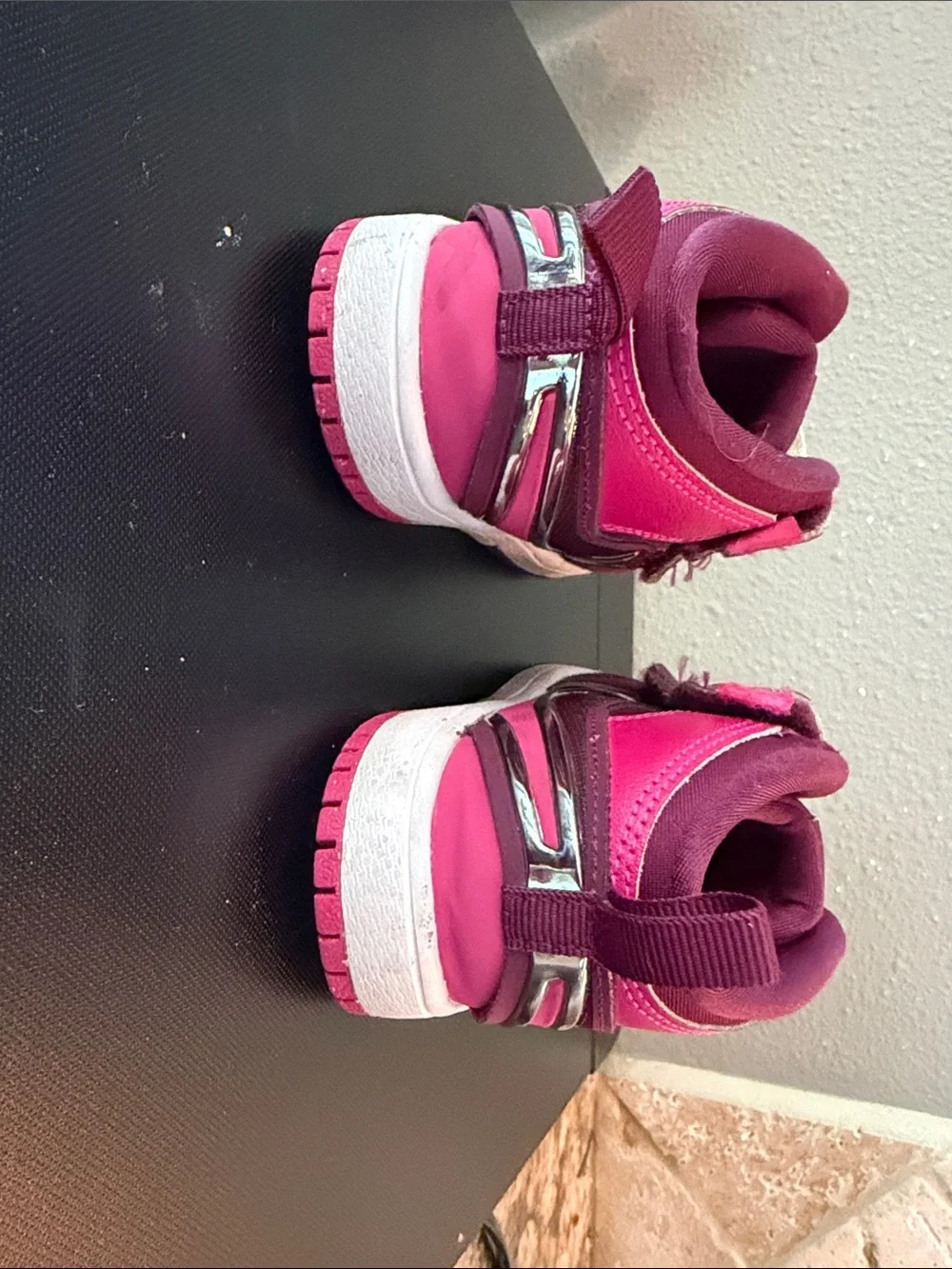 Nike Kids High-Top Sneakers in Pink and Plum